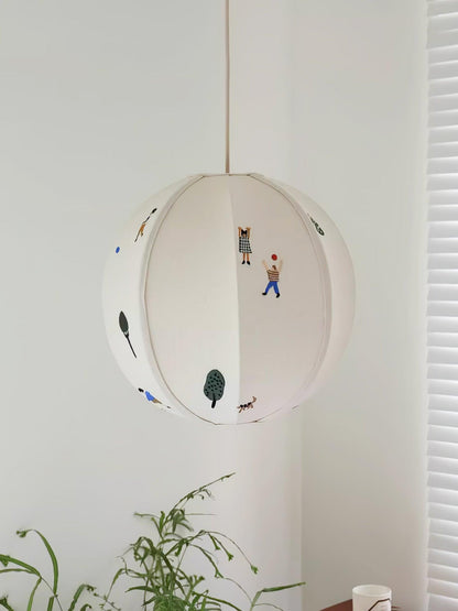 Park Embroidered Textile Swag Lamp