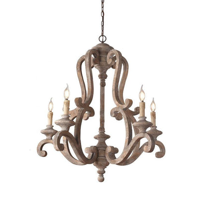 Parrotuncle Wooden Candle Ceiling fixture Chandelier