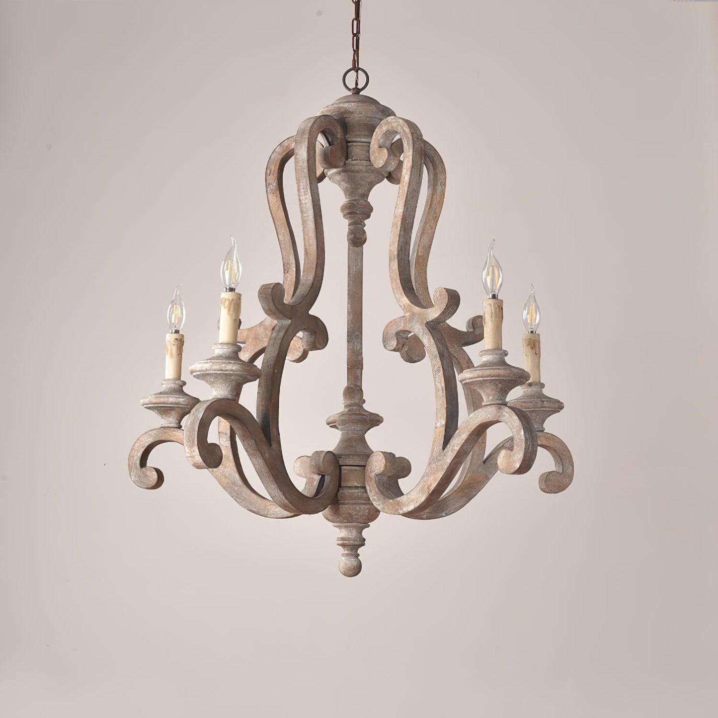 Parrotuncle Wooden Candle Ceiling fixture Chandelier