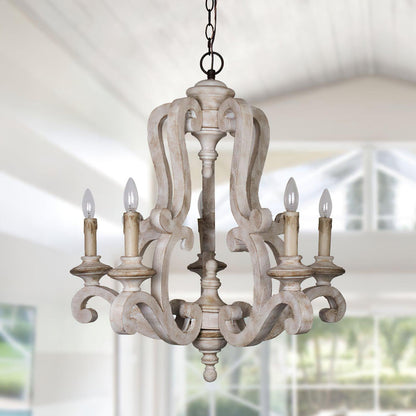 Parrotuncle Wooden Candle Ceiling fixture Chandelier