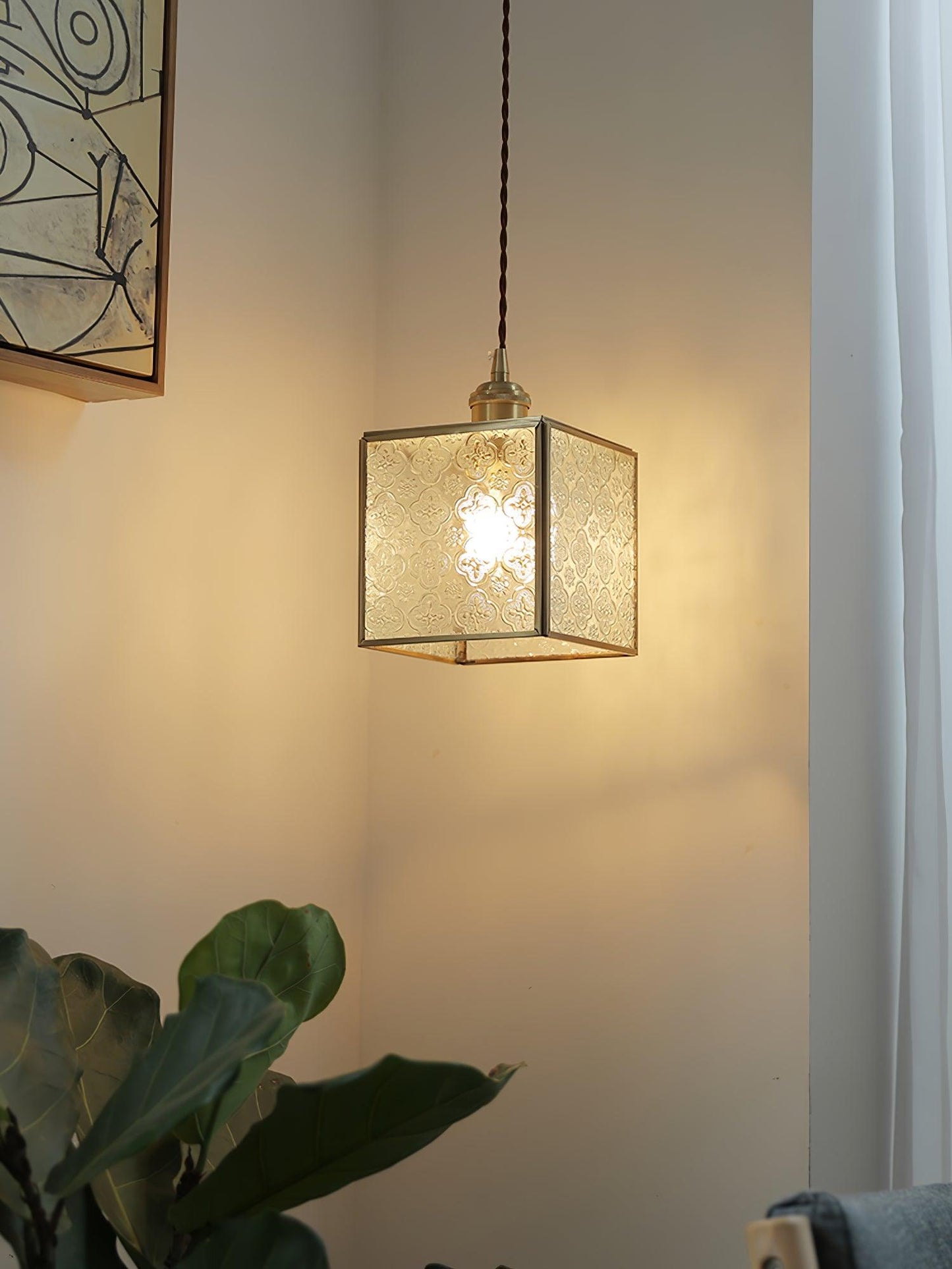 Patterned Glass Ceiling light fitting Pendant Lamp