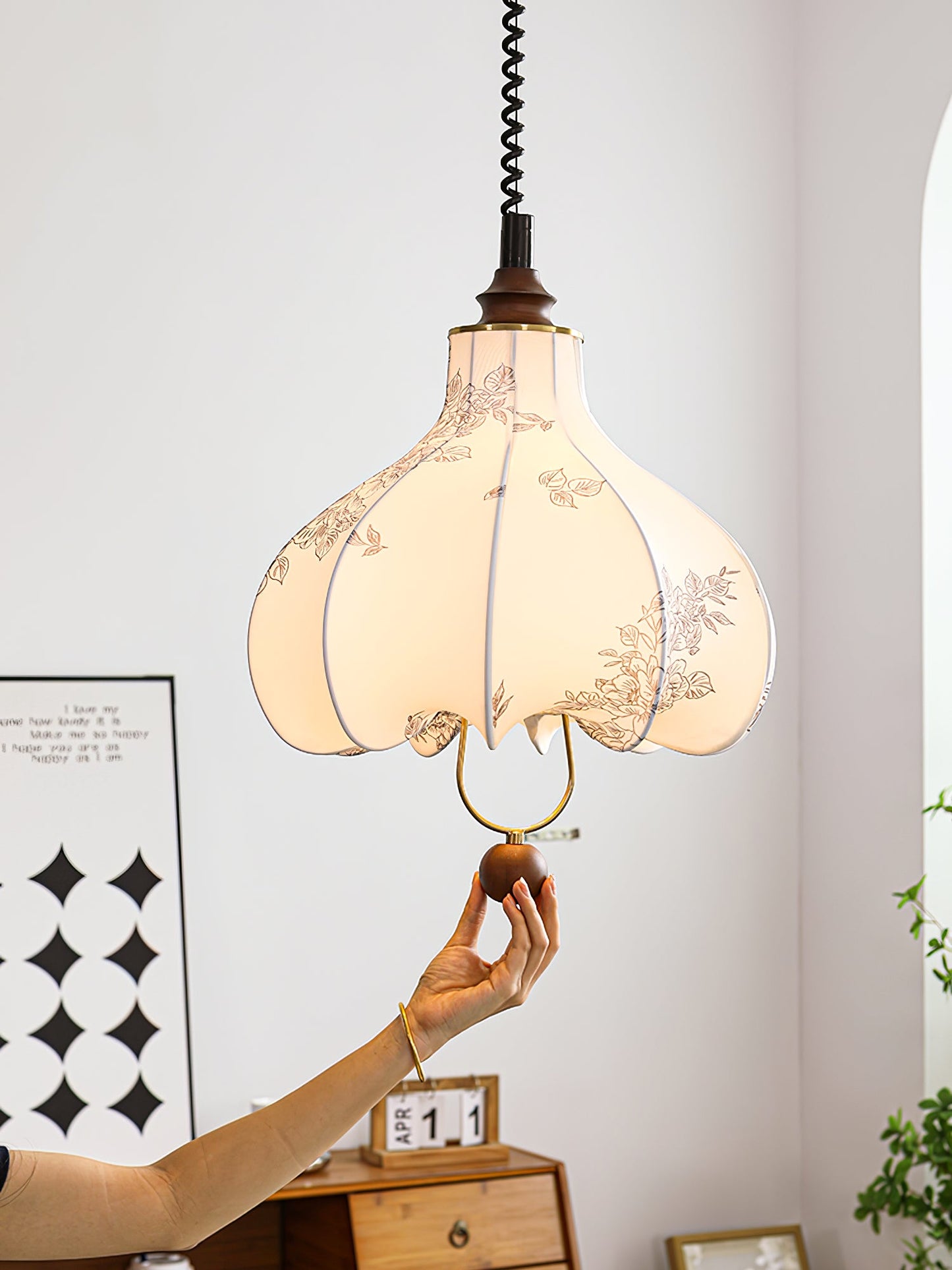 Pear Fabric Houselight Pendant Lamp