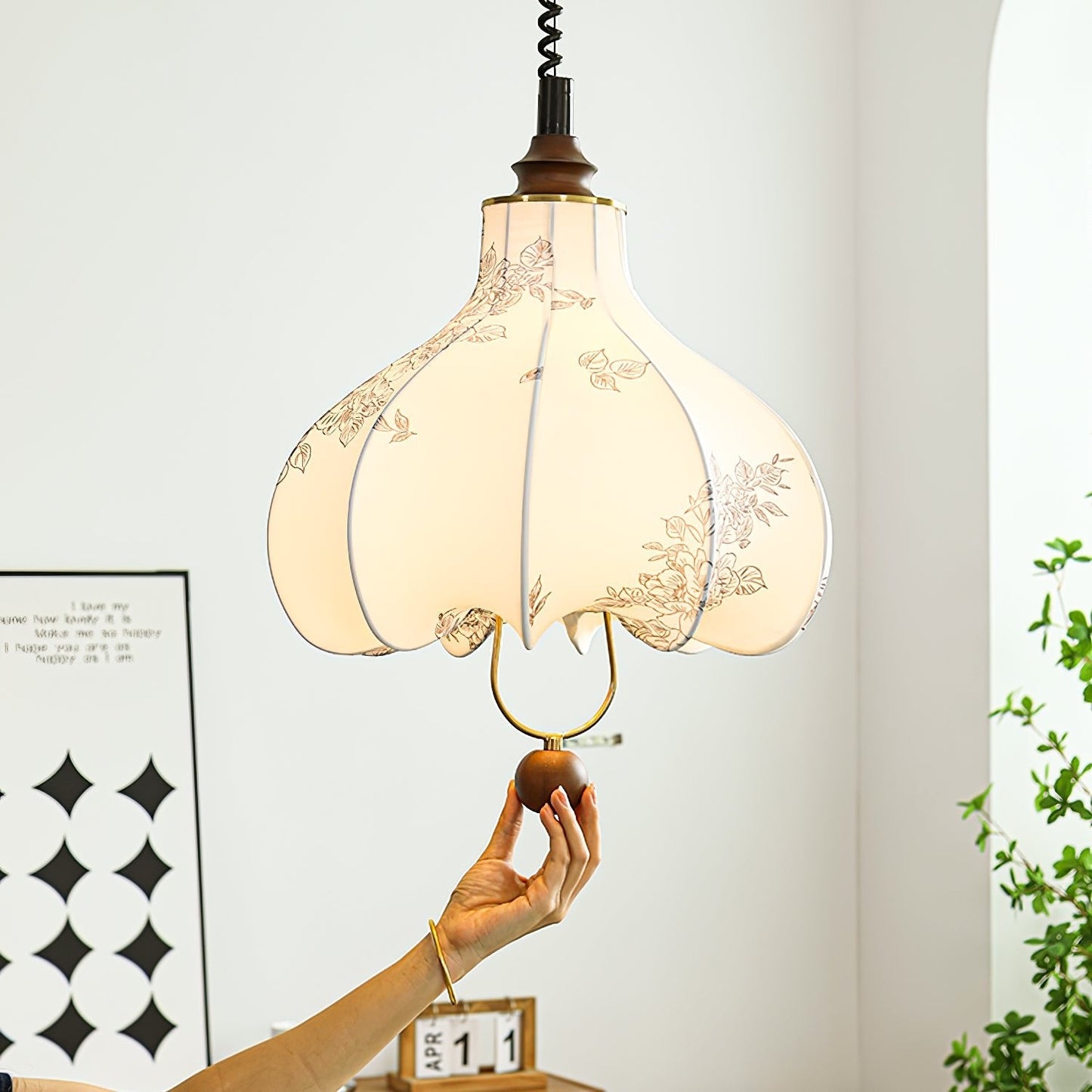 Pear Fabric Houselight Pendant Lamp