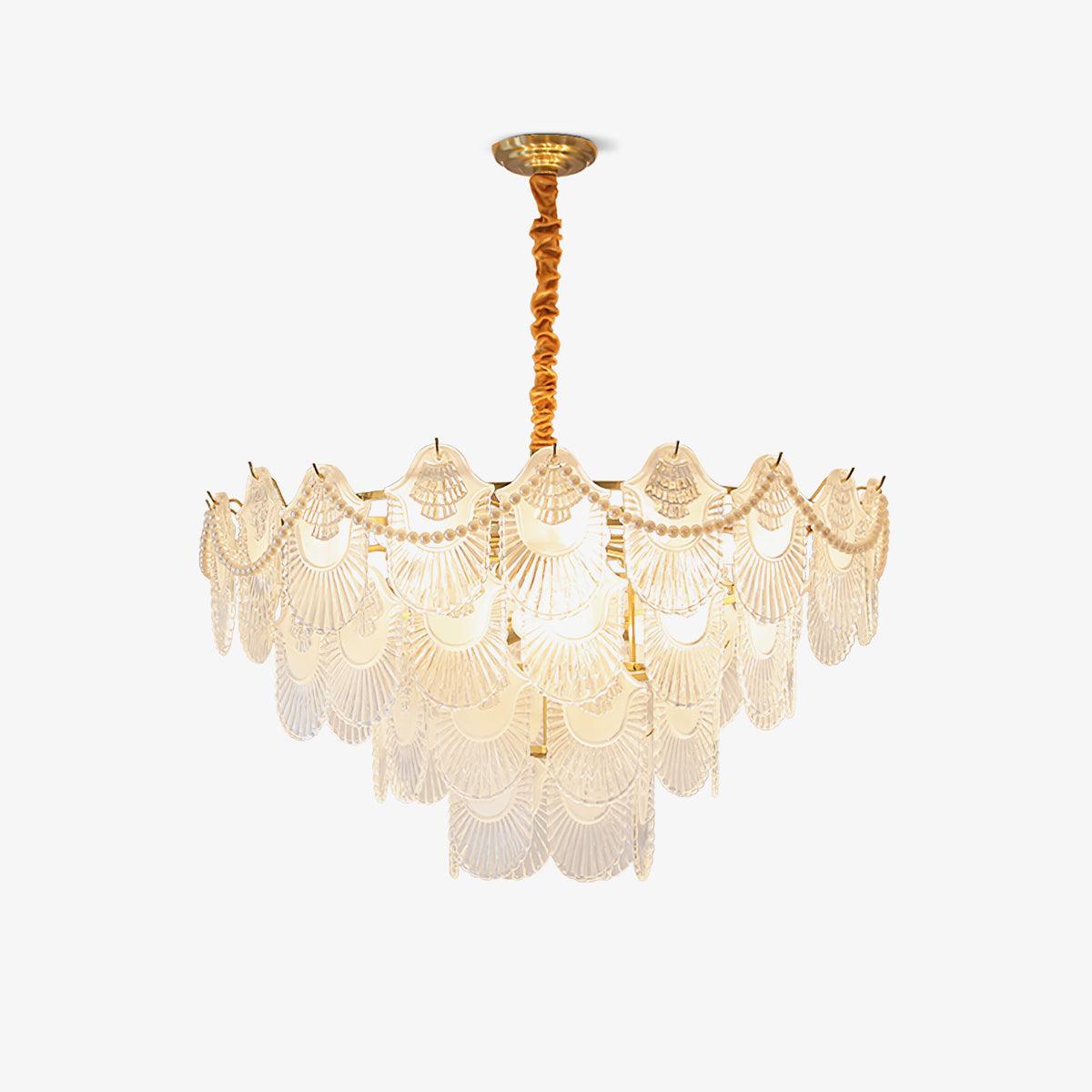 Pearl Glass Shell Crown Chandelier