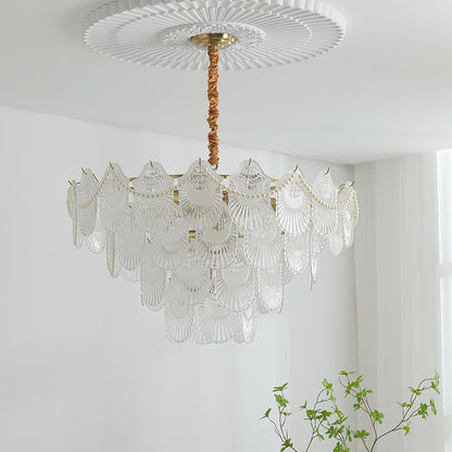 Pearl Glass Shell Crown Chandelier