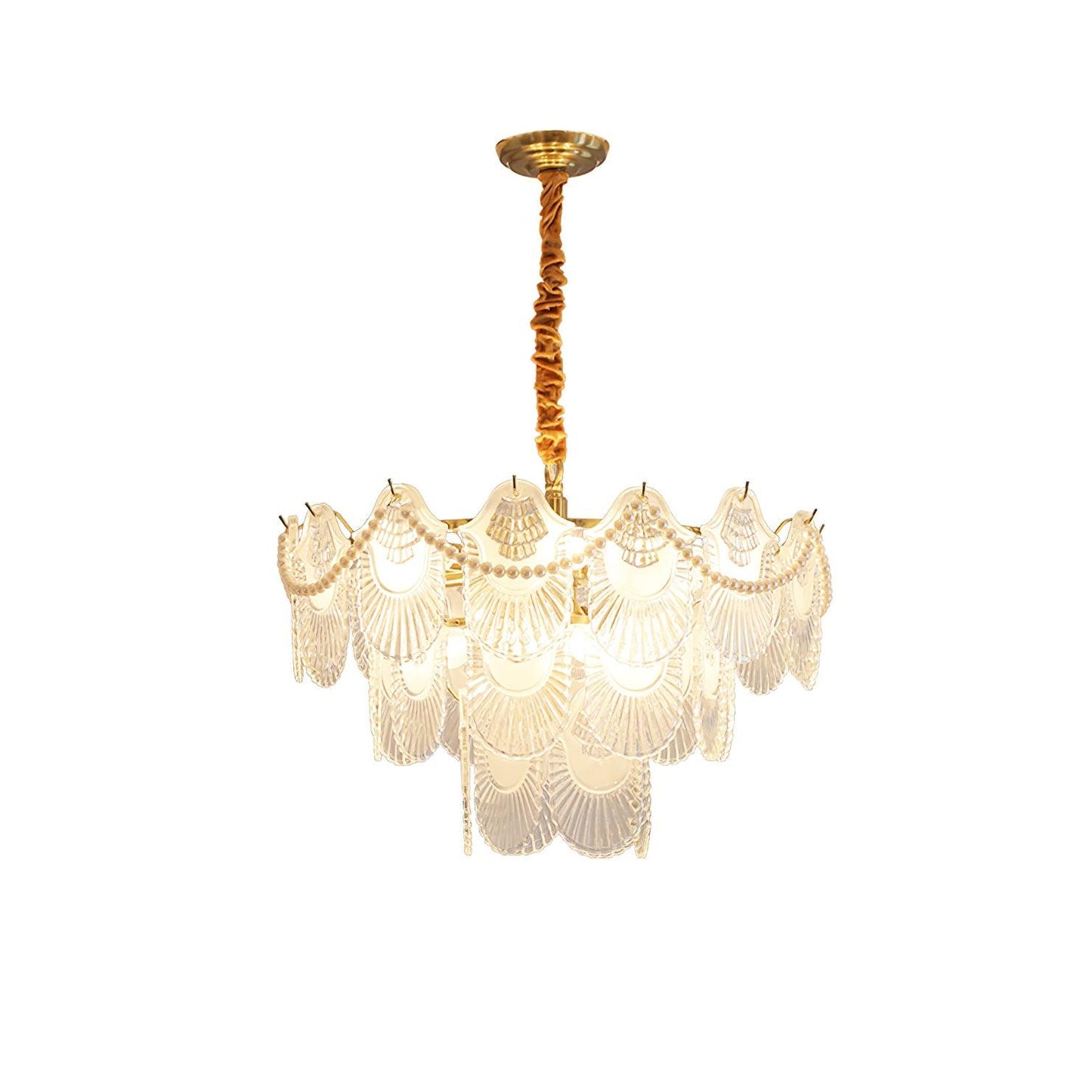 Pearl Glass Shell Crown Chandelier