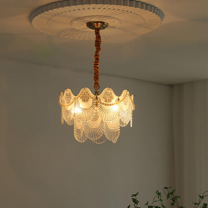 Pearl Glass Shell Crown Chandelier