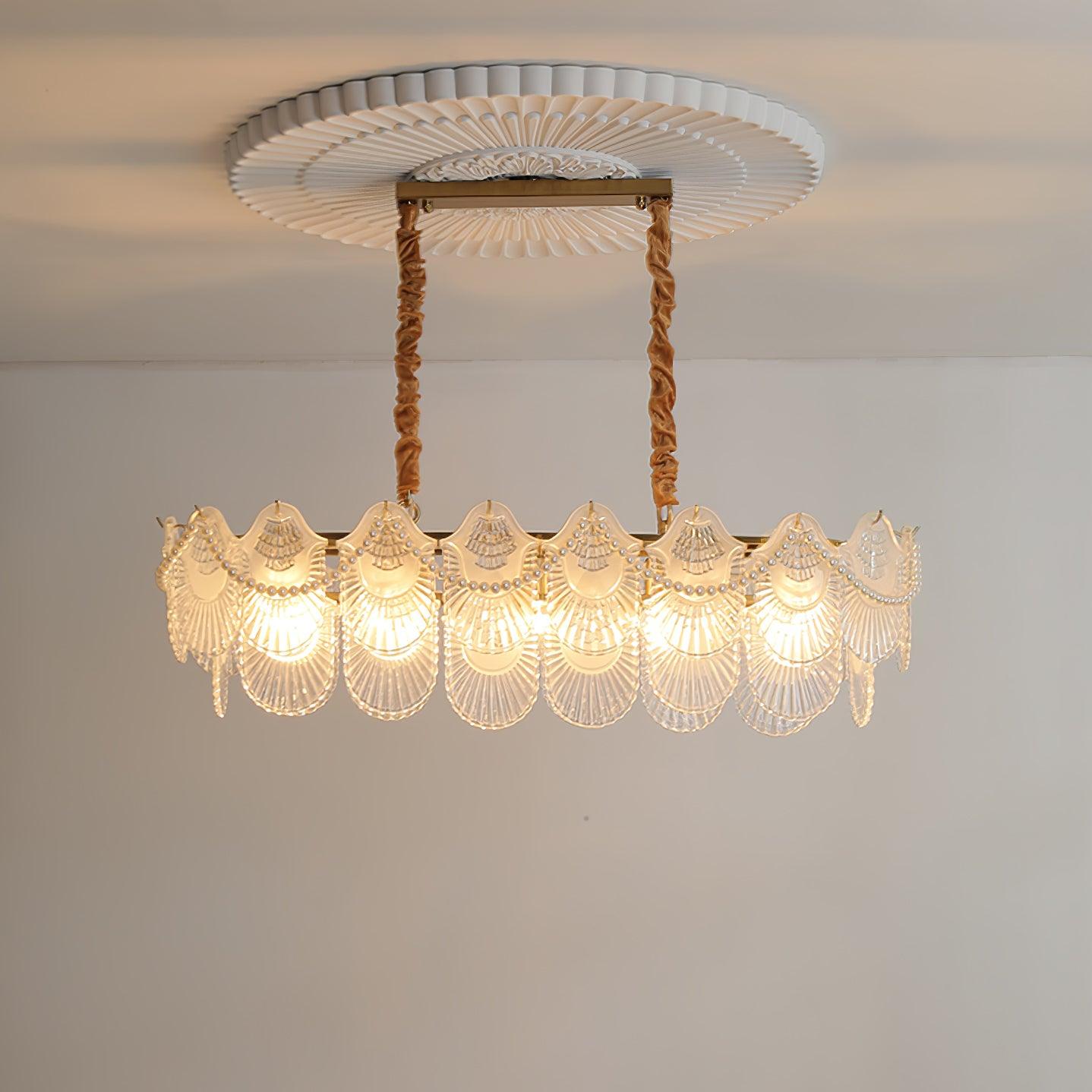 Pearl Glass Shell Crown Chandelier