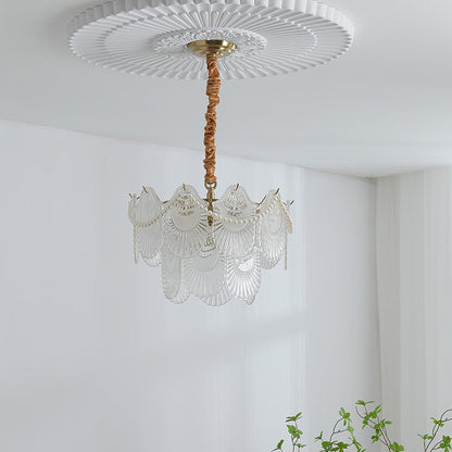 Pearl Glass Shell Crown Chandelier