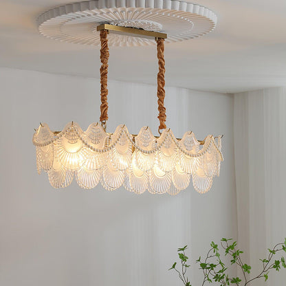 Pearl Glass Shell Crown Chandelier