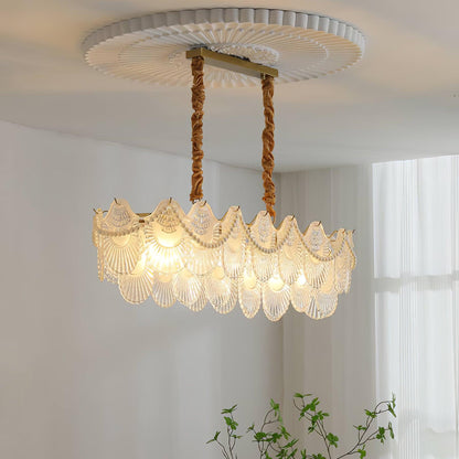 Pearl Glass Shell Crown Chandelier