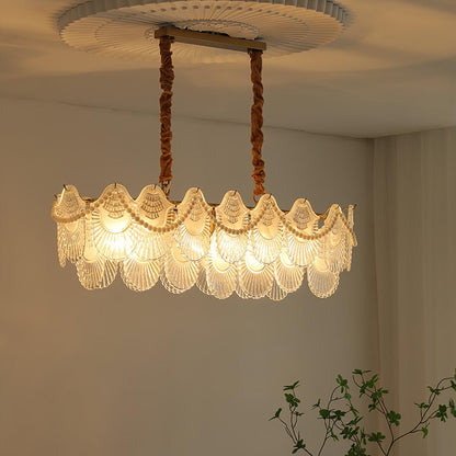 Pearl Glass Shell Crown Chandelier