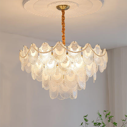 Pearl Glass Shell Crown Chandelier