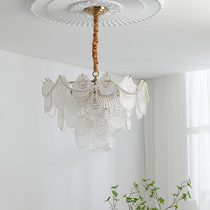 Pearl Glass Shell Crown Chandelier