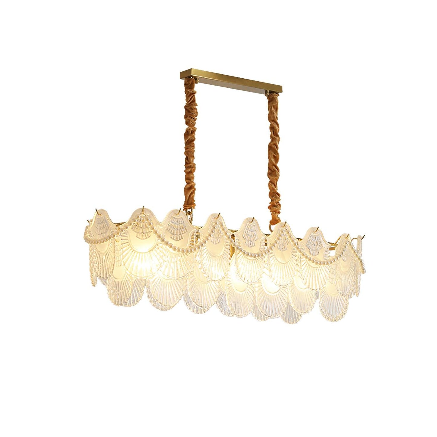 Pearl Glass Shell Crown Chandelier