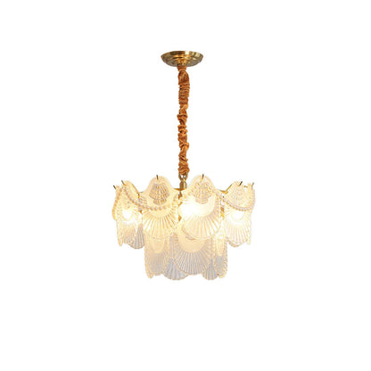 Pearl Glass Shell Crown Chandelier