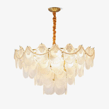 Pearl Glass Shell Crown Chandelier