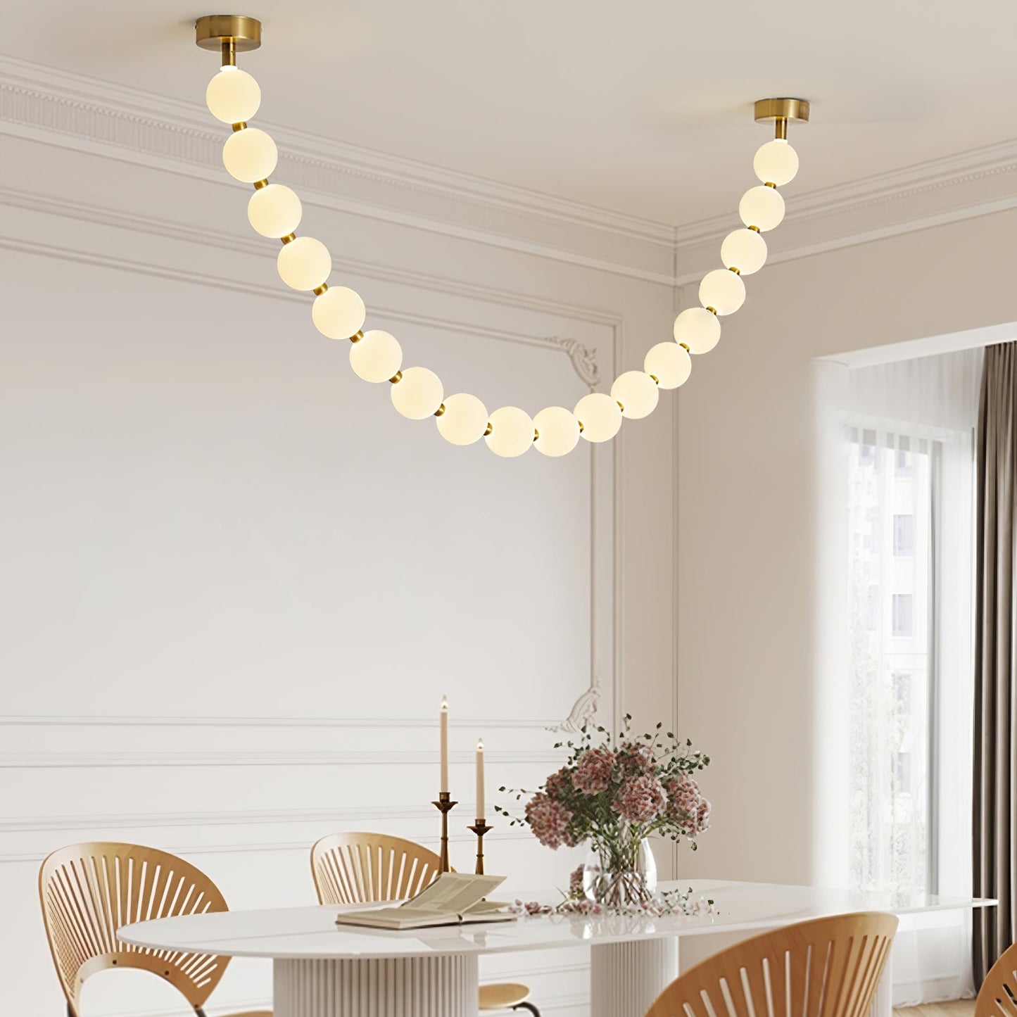 Pearl Necklace Balls Ceiling fixture Chandelier