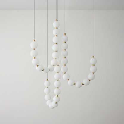 Glass Pearl Necklace Candelabrum Chandelier