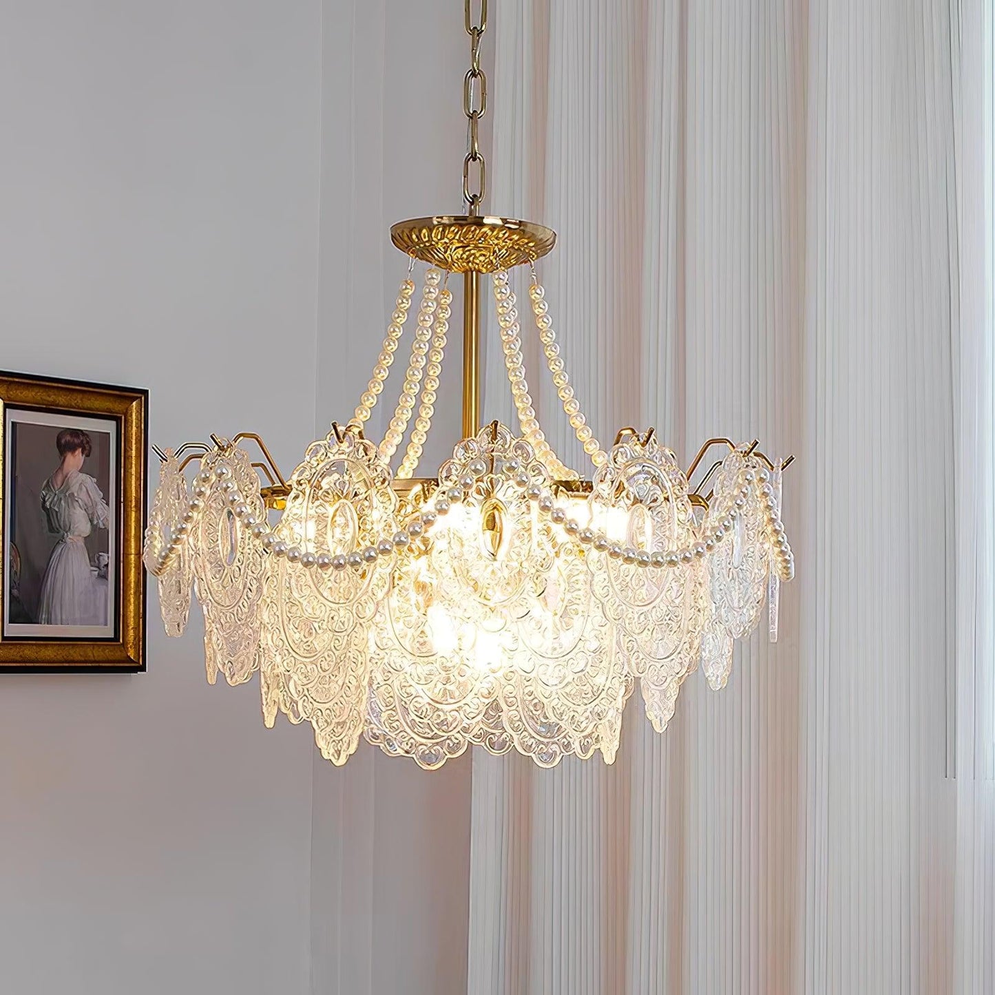 Pearls Glass Electrolier Chandelier