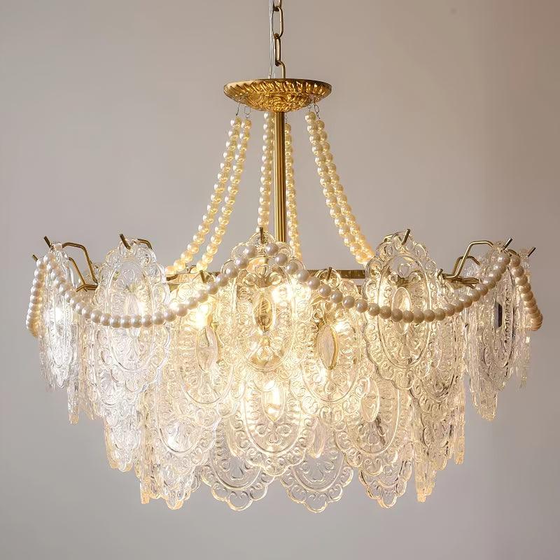 Pearls Glass Electrolier Chandelier