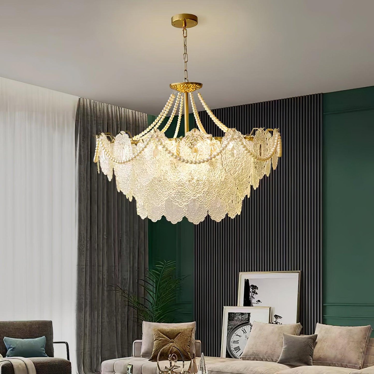 Pearls Glass Electrolier Chandelier