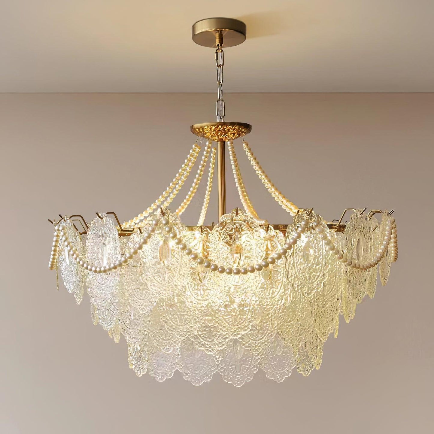 Pearls Glass Electrolier Chandelier