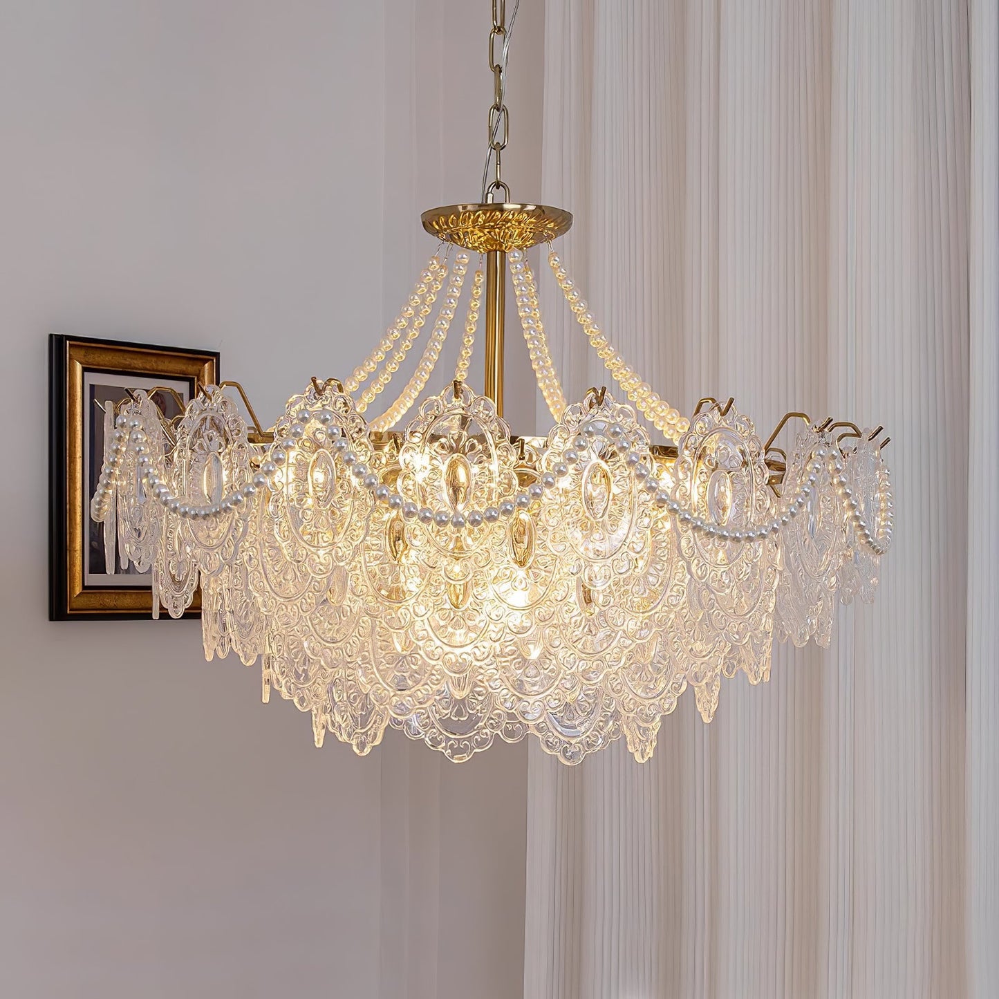 Pearls Glass Electrolier Chandelier