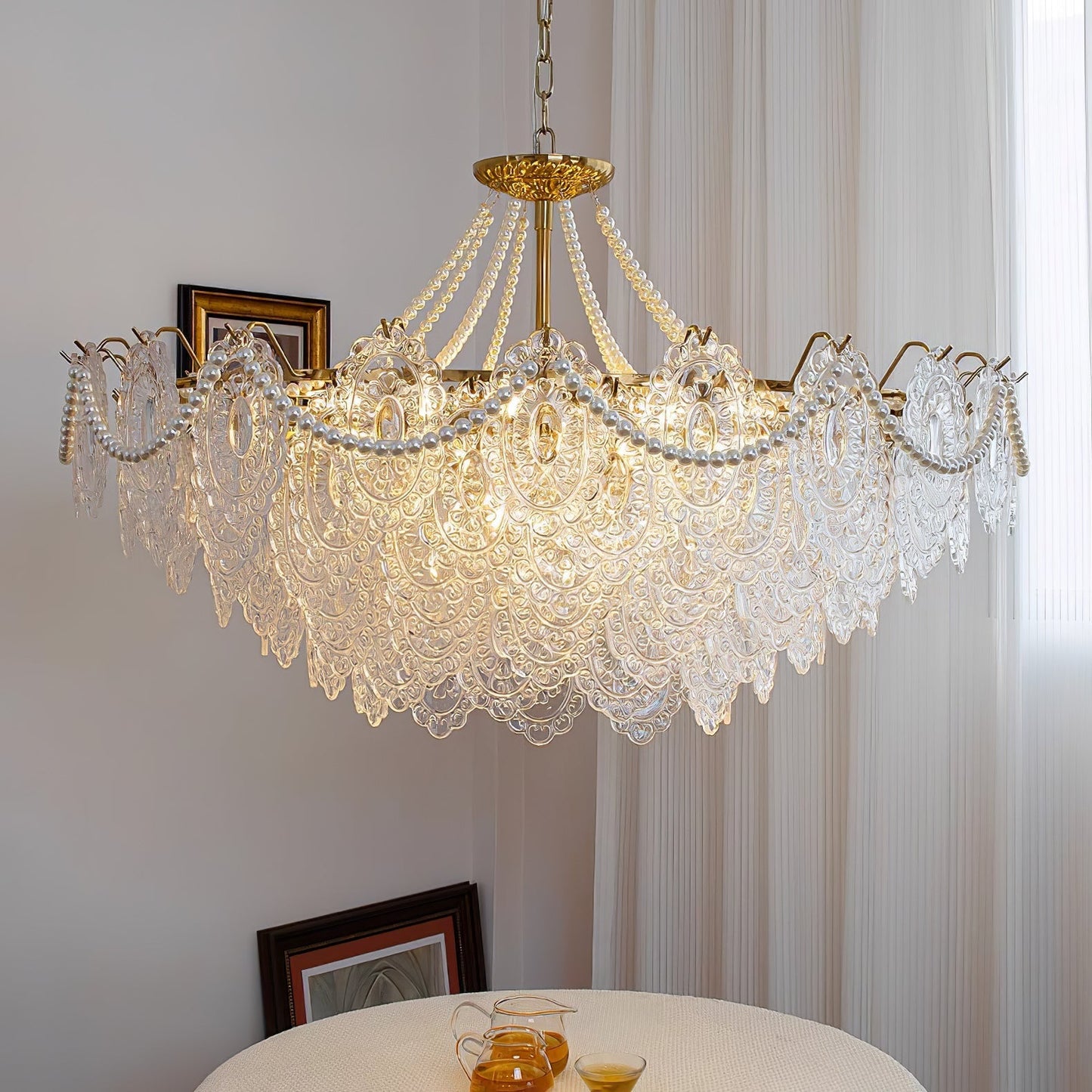 Pearls Glass Electrolier Chandelier