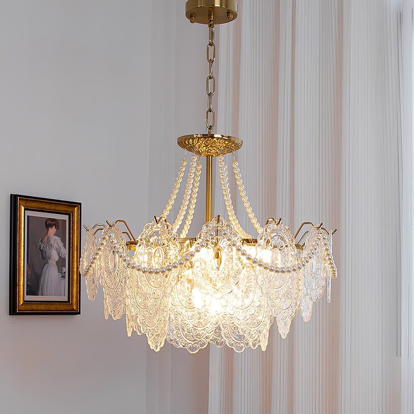 Pearls Glass Electrolier Chandelier