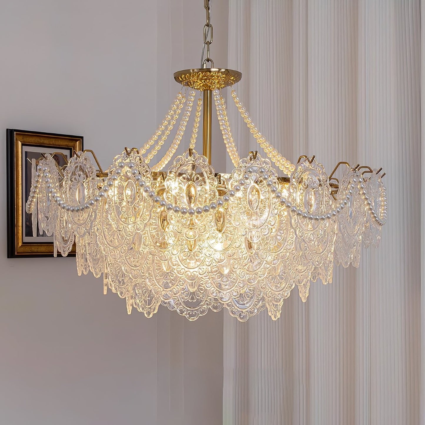 Pearls Glass Electrolier Chandelier