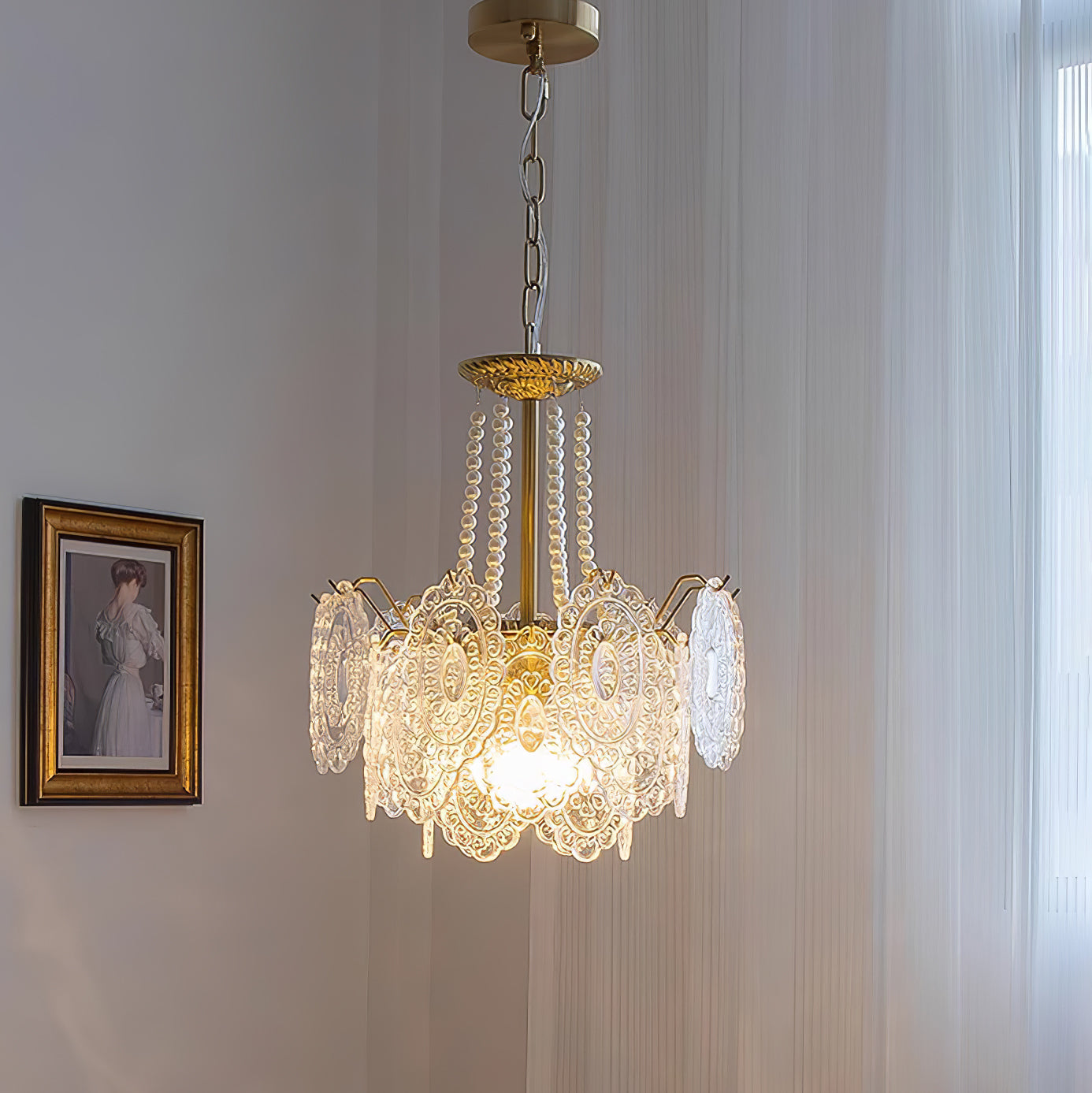 Pearls Glass Electrolier Chandelier