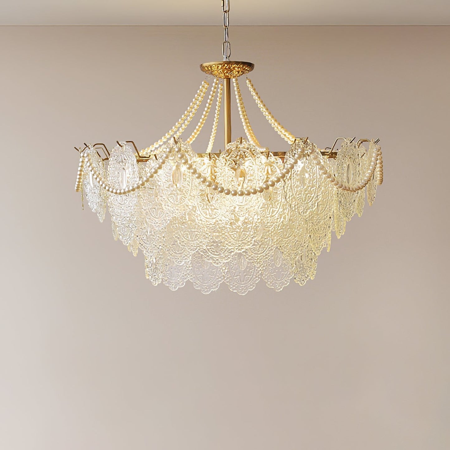 Pearls Glass Electrolier Chandelier