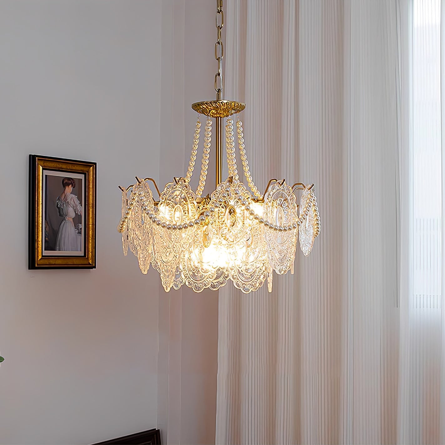 Pearls Glass Electrolier Chandelier