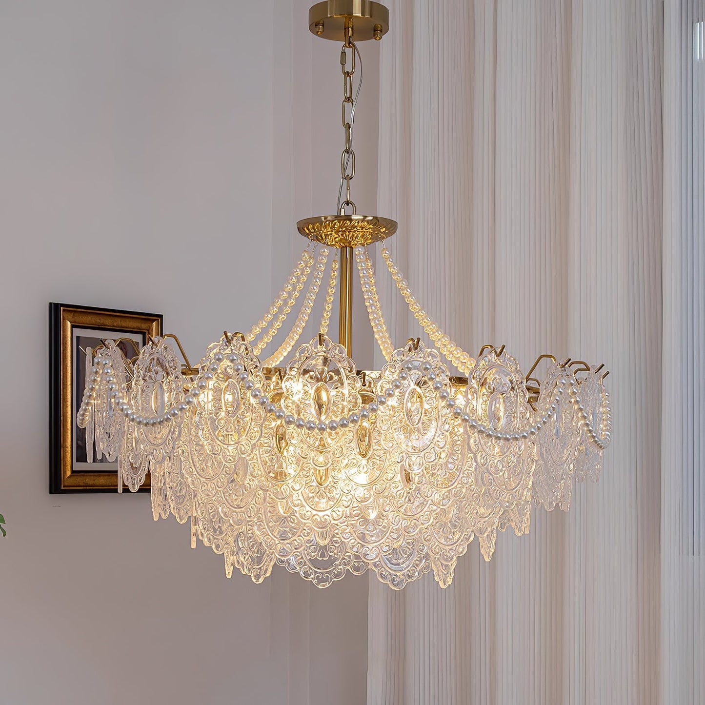 Pearls Glass Electrolier Chandelier