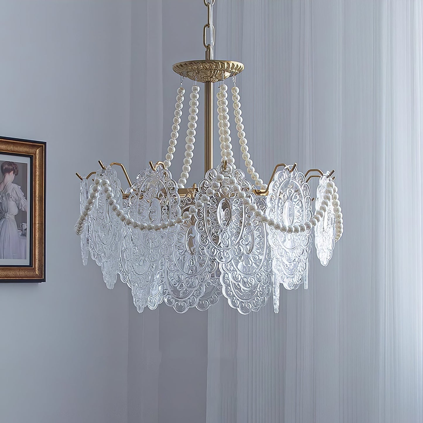 Pearls Glass Electrolier Chandelier