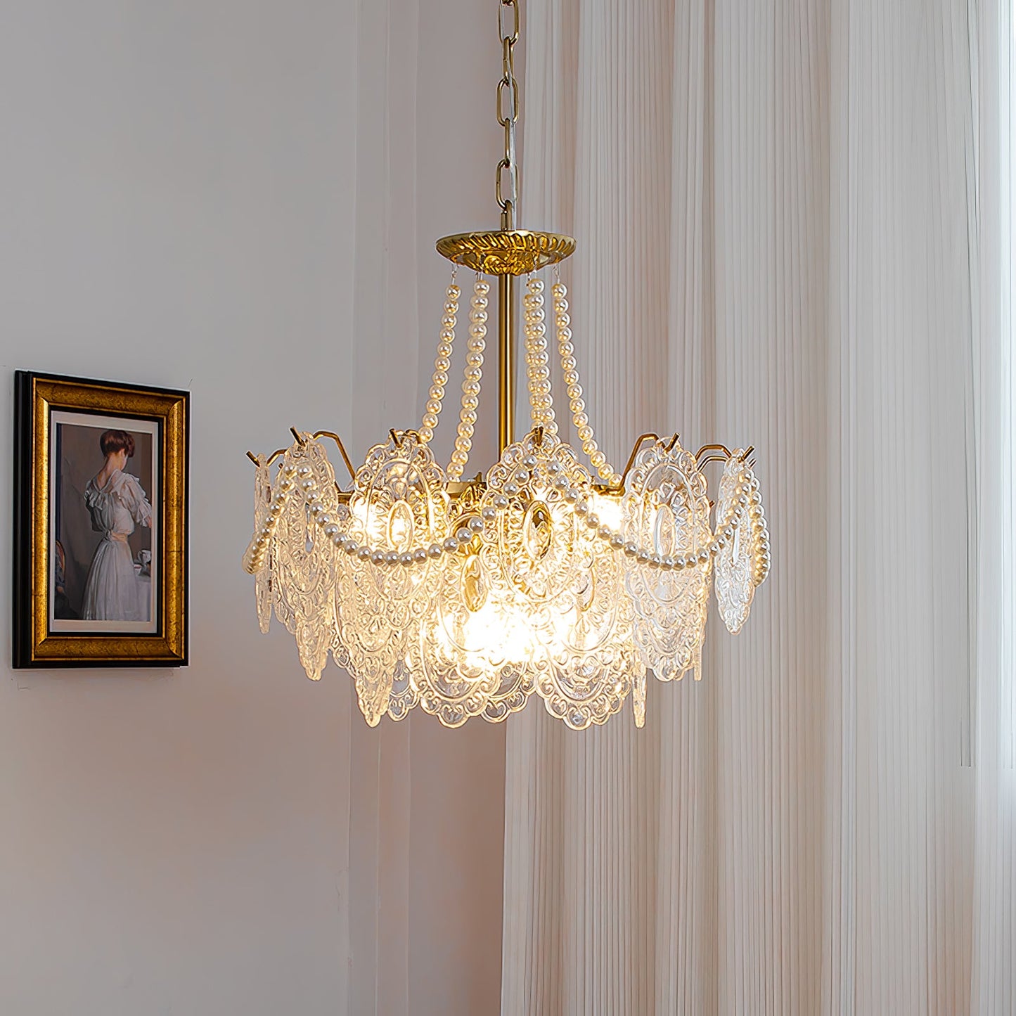 Pearls Glass Electrolier Chandelier