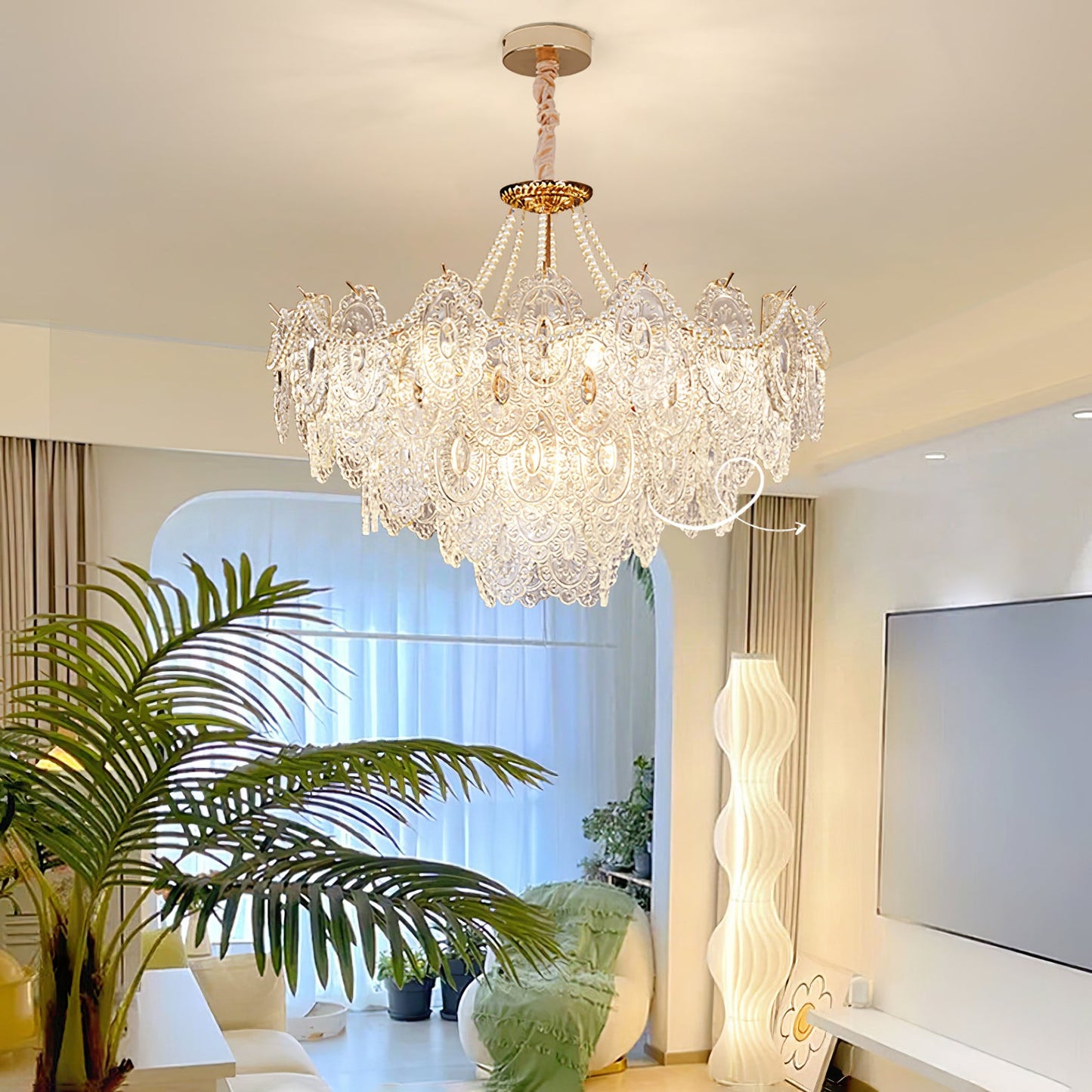 Pearls Glass Electrolier Chandelier