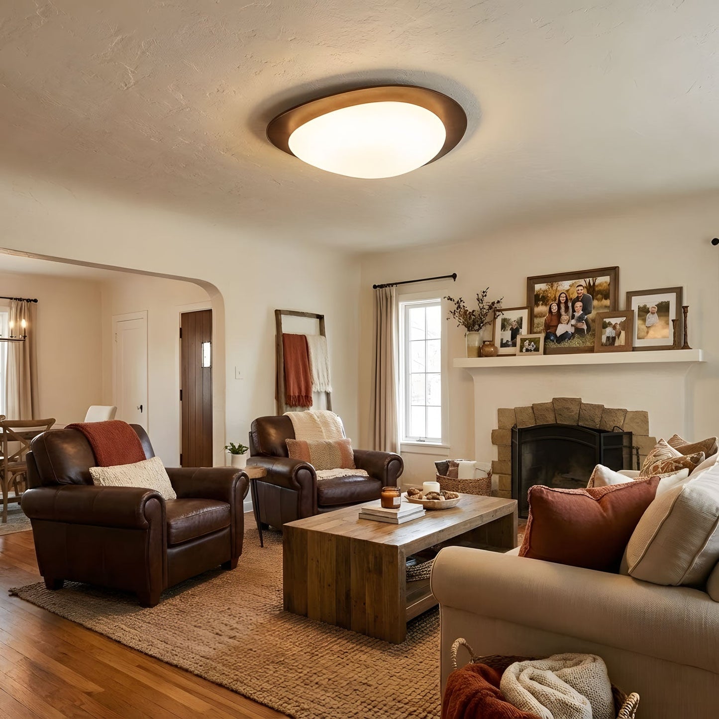 Pebble Wooden Ceiling Light