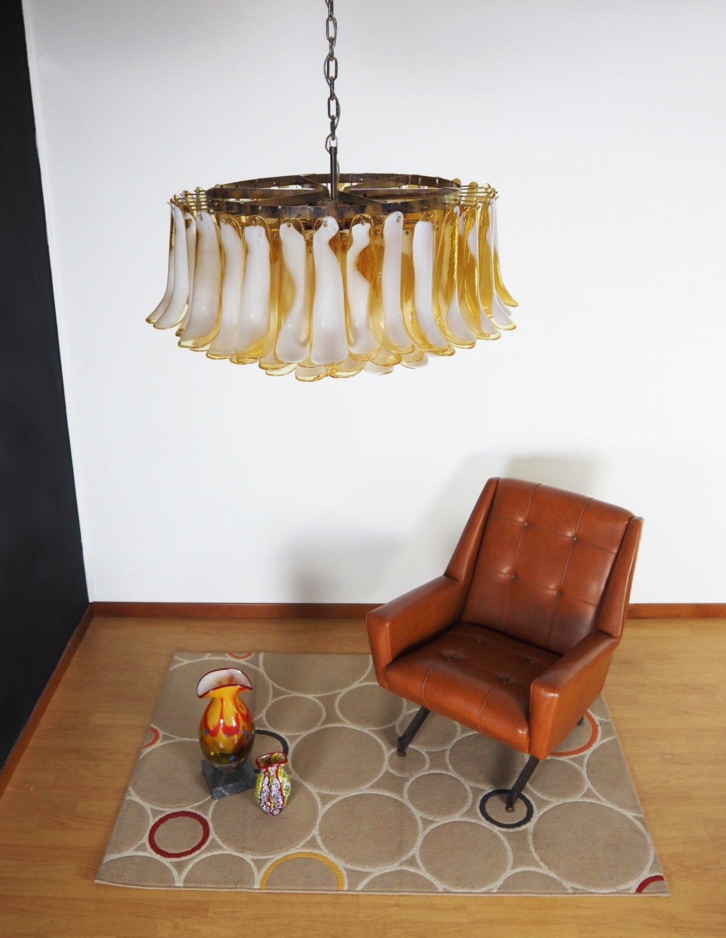Petal Amber Murano Glass Chandelier