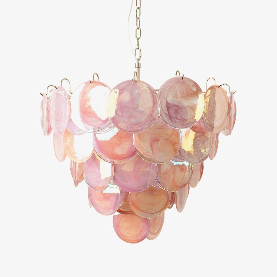 Pink Murano Disc Pendant light Chandelier