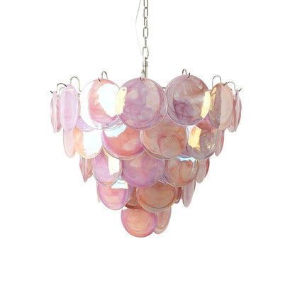 Pink Murano Disc Pendant light Chandelier