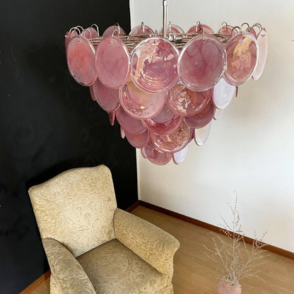 Pink Murano Disc Pendant light Chandelier