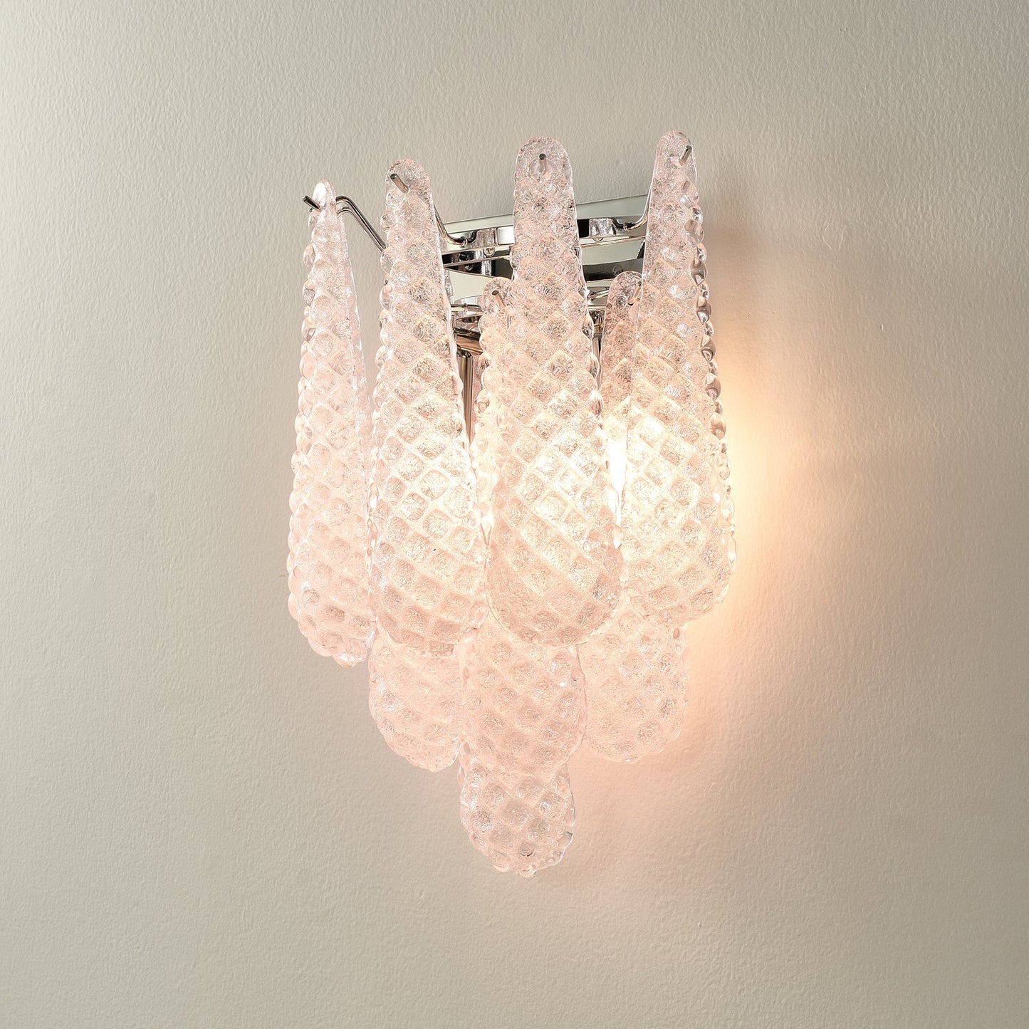 Pink Waffle Sconce Wall Sconce