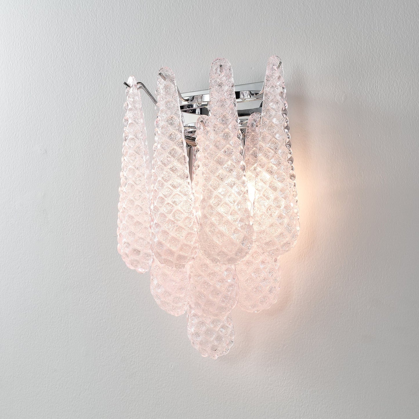 Pink Waffle Sconce Wall Sconce