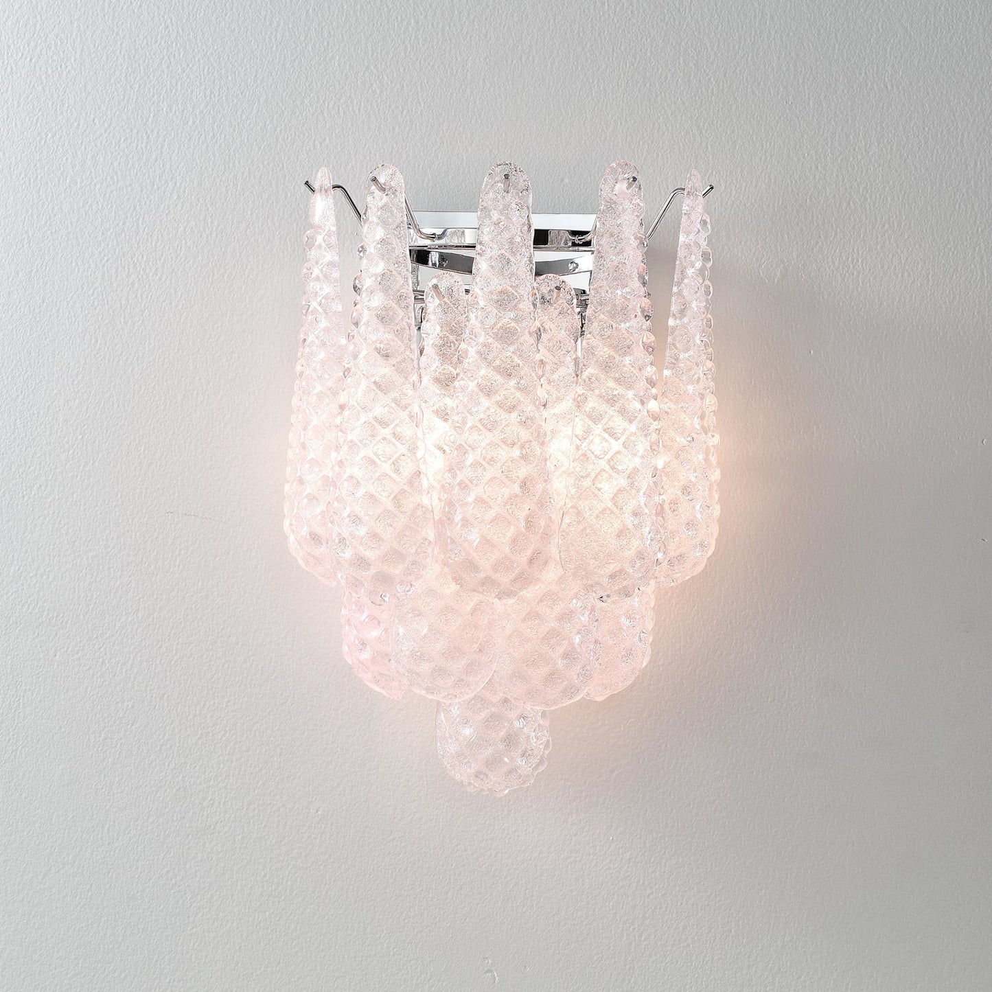 Pink Waffle Sconce Wall Sconce