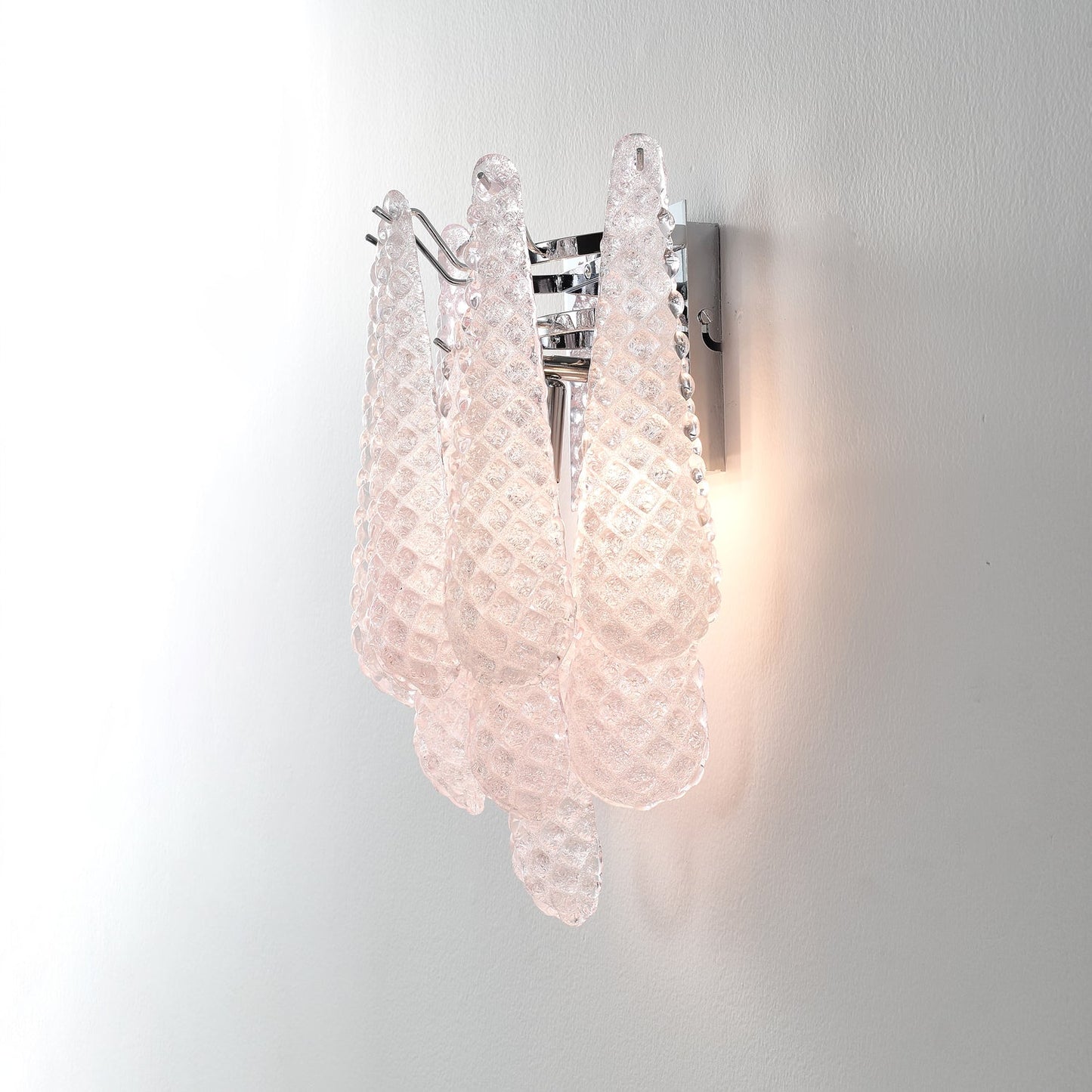 Pink Waffle Sconce Wall Sconce