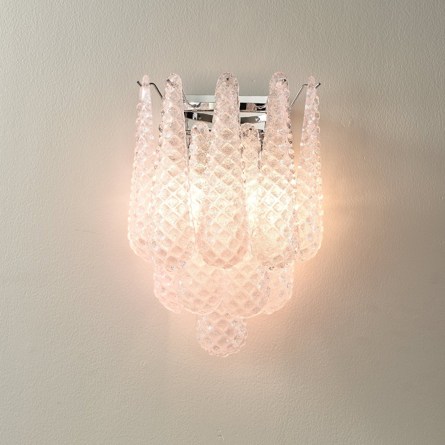 Pink Waffle Sconce Wall Sconce