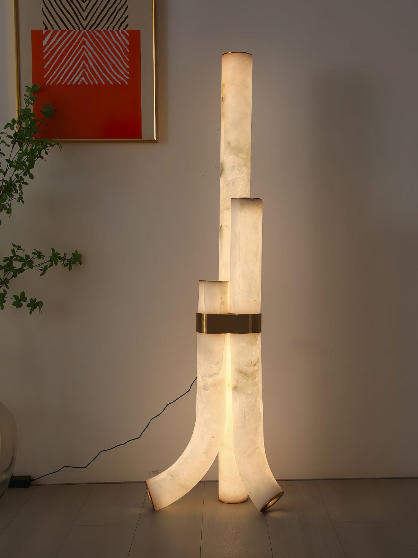 Piped Alabaster Floor-mounted Lamp Floor Lamp