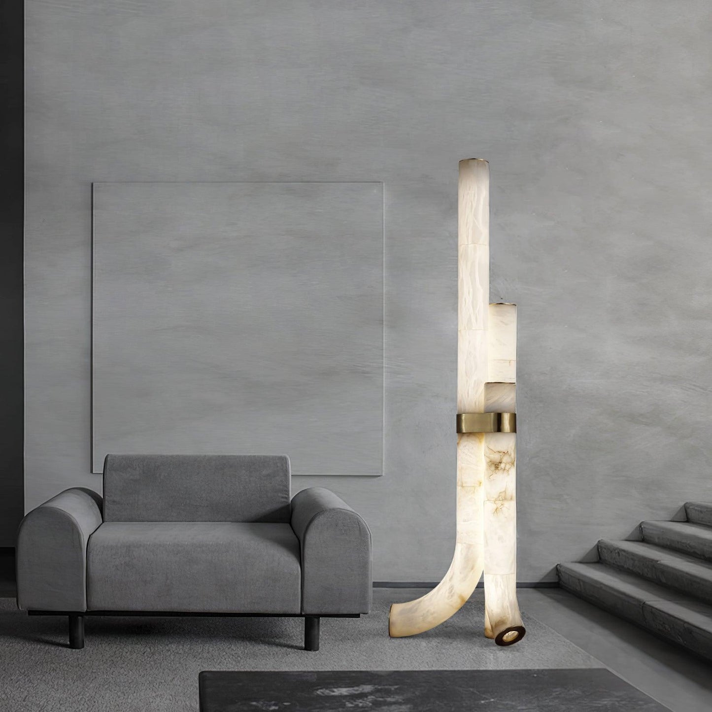 Piped Alabaster Floor-mounted Lamp Floor Lamp